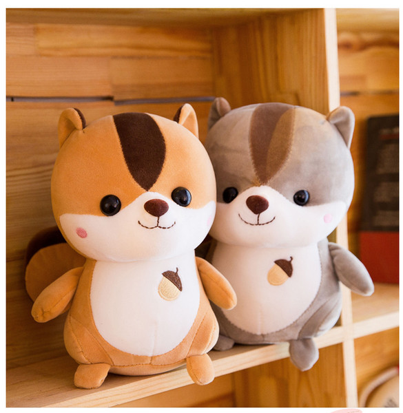 Cartoon squirrel plush doll soft cute little squirrel doll pillow doll plush stuffed children's toy gift