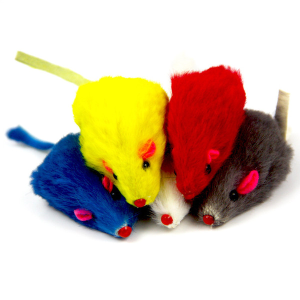 Rabbit hair Funny False Mouse Rat Toys Plush Mini Mouse for Cat Toys Pet Supplies Real Rabbit Fur Gravel Sounds Cute Toy