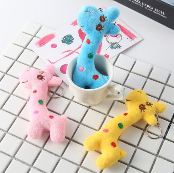 New Fashion Mini Mixed Color Cute Giraffe Kids Plush Toys Home Party Charms Pendant Gift Decorations Free Shipping