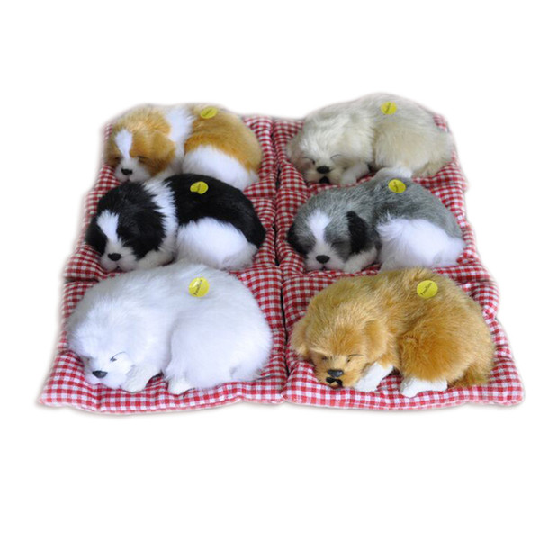 Simulation Little Dog With Sound Stuffed Toys Lovely Animal Doll Plush Sleeping Dog Toy Kids Toy Decorations Birthday Gift