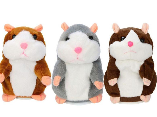 Talking Hamster Mouse Pet Plush Toy Learn To Speak Electric Record Hamster Educational Children Stuffed Toys Gift 15cm