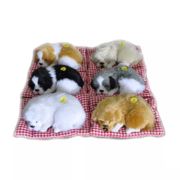 2018 Simulation Animal Stuffed Plush Cute Sleeping Dogs Toy with Sound Kids Stuffed Toy Simulation Dogs OOA3662 DHL