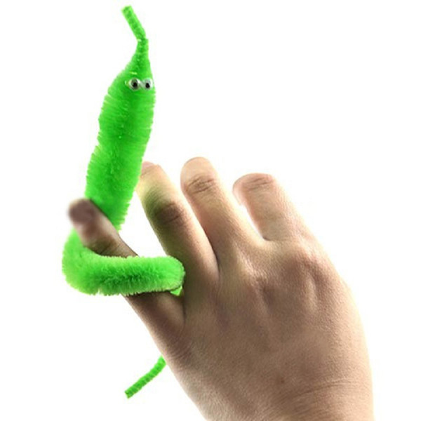 120pcs/lot Assorted Colors Mr.Fuzzy Plush Magic Worm Twisty Trick Toys Street Wiggle Worm Toys For Kids Children