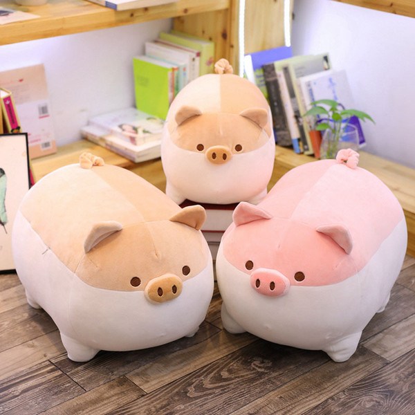 Nooer Stuffed Toy Cartoon Lying Pig Toy Pillows Stuffed Plush Pig Dolls Birthday Baby Kids Children Pillow