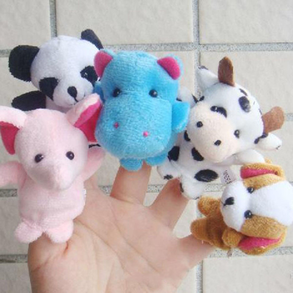 2016 New Retail Baby Plush Toy 10Pcs/Set Finger Puppets Talking Props 10 Animal Group Free Shipping