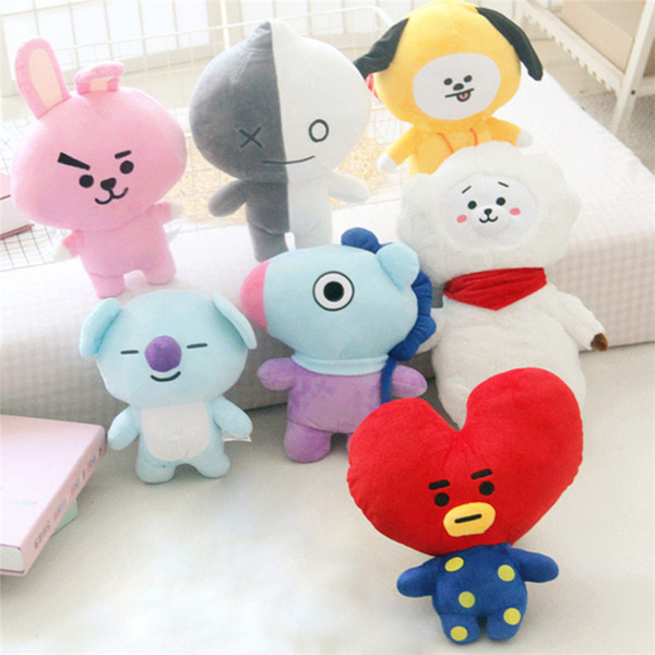 New 2019 Funny Bangtan Boys Bt21 Kawaii Pillow Plush Toy Cushion TATA CHIMMY COOKY JIN RM VAN J-HOPE Gift For Children#269674