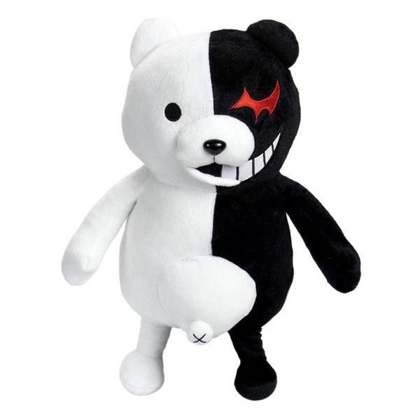 25cm Cute Cartoon Dolls Dangan Ronpa Monokuma Doll Plush Toys Black White Bear Top Quality Kids Toys Child Birthday Present