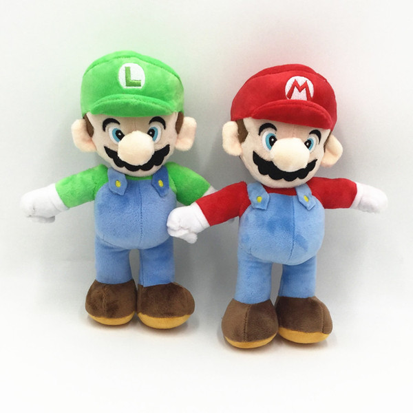 Super Mario Bros Stand Luigi Mario Plush Toys Soft Stuffed anime Dolls for Kids Gifts 10 inch 25 cm