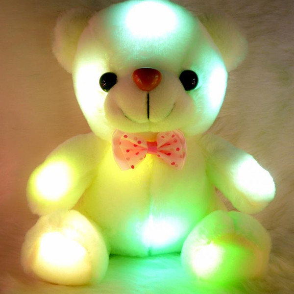 Colorful LED Flash Light Bear Doll Plush Animals Stuffed Toys Size 20cm - 22cm Bear Gift For Children Christmas Gift Stuffed Plush toy