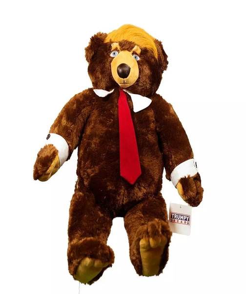 60cm Trump Bear Plush Toys Cool USA President Donald Trump Bear With Flag Cloak for Children Kids Christmas Gift Doll