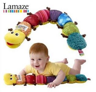 Free Shipping Lamaze Baby Toys Musical Inchworm Stuffed Plush Soft Sound Paper rattles Toy Retail