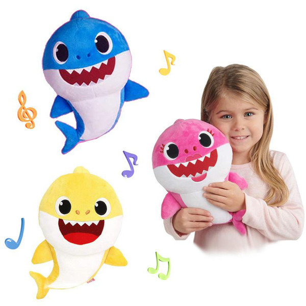 Baby shark With Music 3 Color 30cm(11.8inch) Cute Animal Plush 2019 New Baby Shark Dolls Singing English Song 0601980