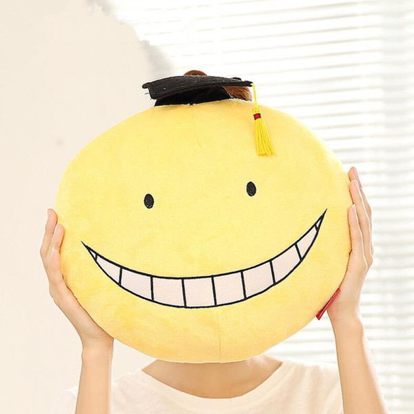 Wholesale-2016 Anime Plush Toy 2Types Assassination Classroom Koro Sensei Hugging Body Back Pillow Cute Cartoon Pillows Dolls