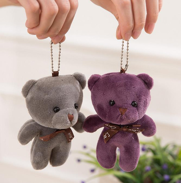 Stuffed teddy bear plush toys girl baby shower party favor cartoon animal key bag pendants 12cm Christmas gifts