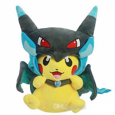 25cm Cosplay Plush Dolls Toys Children Pikachu Charizard Slowpoke Magikarp Plush Dolls Toy Cloak Pikachu kids toys DHL