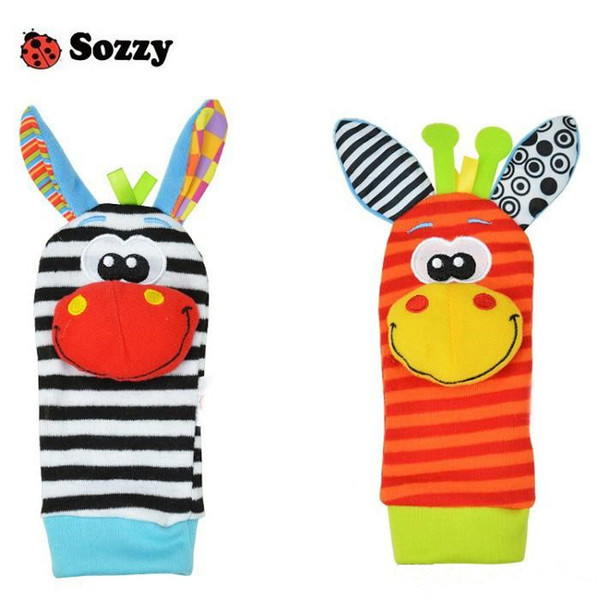 480pcs Lamaze A B C 3 Style Sozzy rattle Wrist donkey Zebra Wrist Rattle and Socks toys (1set=2 pcs wrist+2 pcs socks)