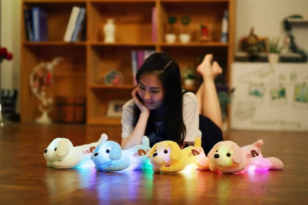 Puppy Dog Cute Creative Plush Dog LED Light Plush Animal Toys Stuffed Colorful Pillows Christmas Gift for Kids