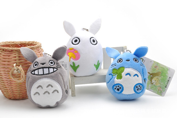 10pcs/lot 9cm Mini Cartoon Totoro Plush Pendant Staffed Soft Anime Totoro Key Chains Bag Pendant Kids Love Toys Doll Gift