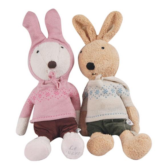 Wholesale- 30CM 2015 New Sweater Style Le Sucre Stuffed Plush Toys Bunny Rabbit Dolls Best Gift For Kids High Quality Best Price NT013B