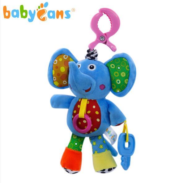 3pcs/lot Cartoon stuffed animal BB teether wind chime vibration baby toy baby rattle bed bell