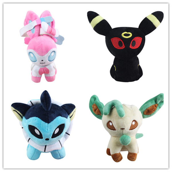 retail Cartoon Plush Toys Ball Stuffed Dolls Umbreon Eevee Espeon Jolteon Vaporeon Flareon Glaceon Leafeon MON toy Christmas gift