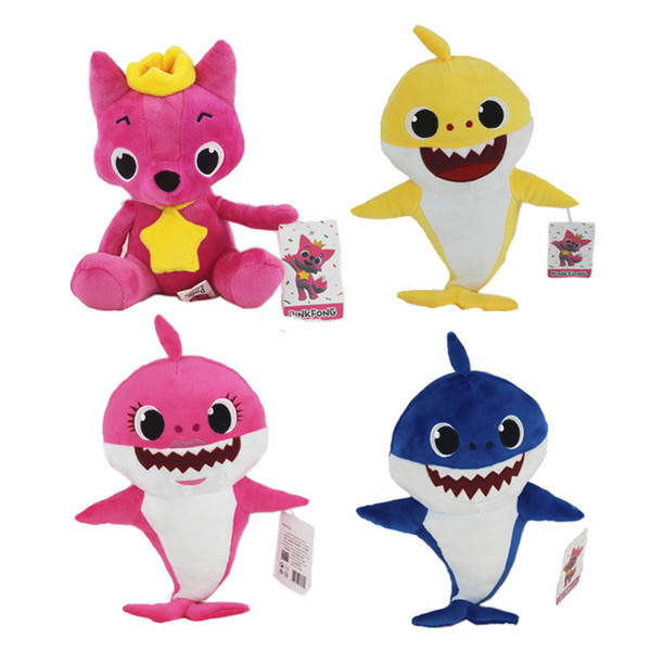 4 Style 26cm~32cm baby shark Stuffed plush dolls New Cartoon sharks Action Figure Toys Kids Christmas Party Best Gifts B