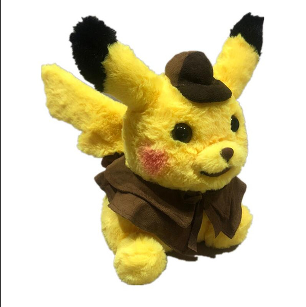 Best-selling Detective Pikachu Plush dolls 30cm Pikachu plush toys cartoon Stuffed animals toys soft best Gifts