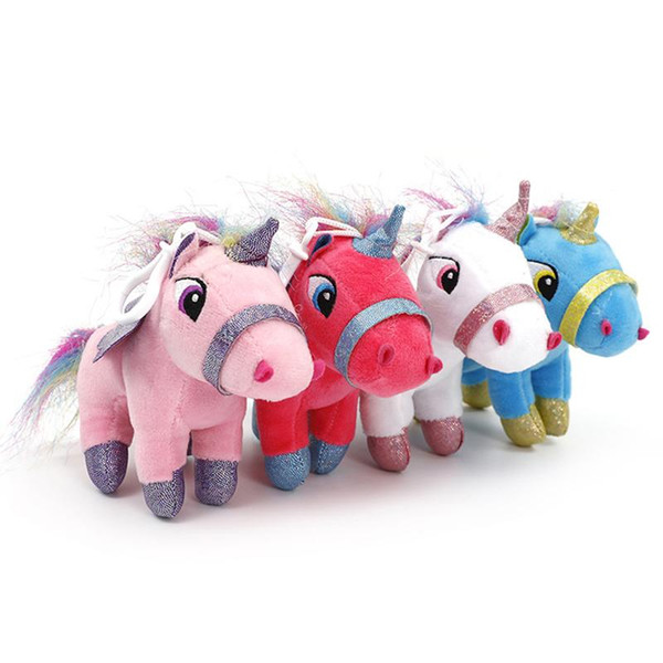 4 Colors 20cm Creative Unicorn Doll Cute Unicorn Plush Toy Cartoon Unicorn Pendent Cartoon Accessories Kids Xmas Gifts