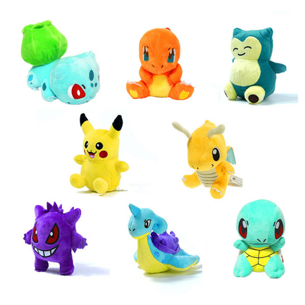 Elf Q version plush doll toy Pocket monster doll Little fire dragon wonderful frog Pikachu turtle fast dragon Ghost gift for children V115