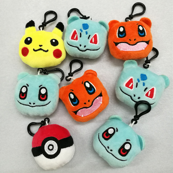 Stuffed Animals & Plush Toys keyring key chain gifts Pikachu ball cartoon Plush dolls toys Elf Pikachu go keychain Pendant backpacks