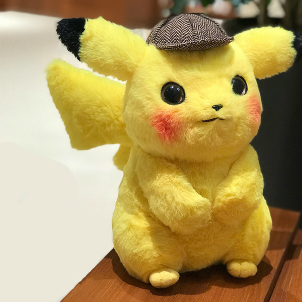 Detective Pikachu Plush Dolls Cartoon Toys Pikachu Stuffed Animals Stuffed Toys Soft Christmas Toys Children's Birthday Gifts