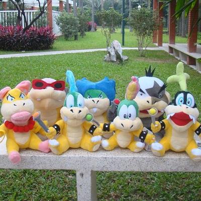 Free Ship 7Pcs/Set Super Mario Roy Bully Lemmy Wendy Larry Morton Lggy Ludwig Koopa Bowser Koopalings Plush Doll Toy Stuffed Hot Toys