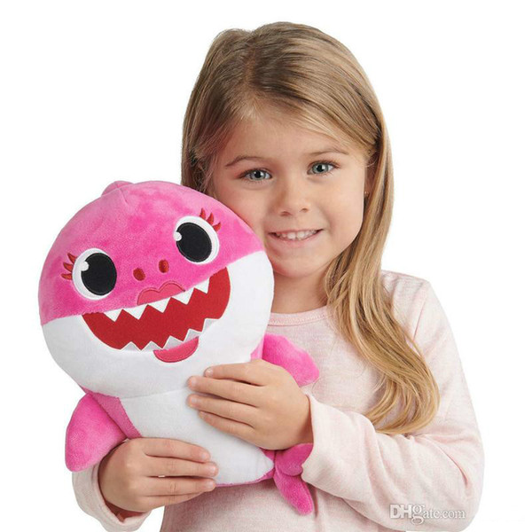 Promotion 3 Color 30cm(11.8inch) Baby Shark With Music Cute Animal Plush 2019 New Baby Shark Dolls Singing English Song For Children Girl B