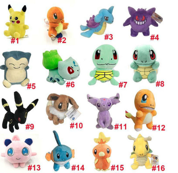 Plush Toys Dolls Stuffed Animals peluche Squirtle Charmander Bulbasaur Plush Cartoon Soft Christmas Gift Toys