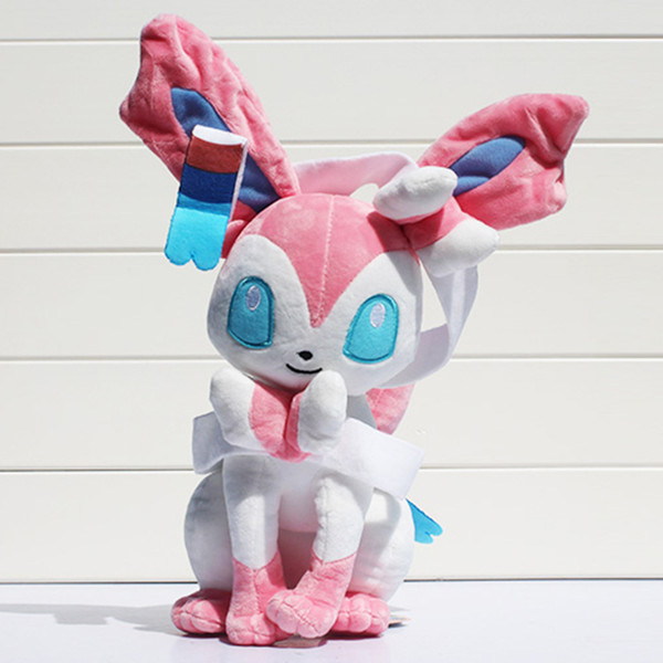 Wholesale-1Pcs 30cm Eevee Plush Sylveon Plush Toys Stuffed Soft Dolls Great Gifts