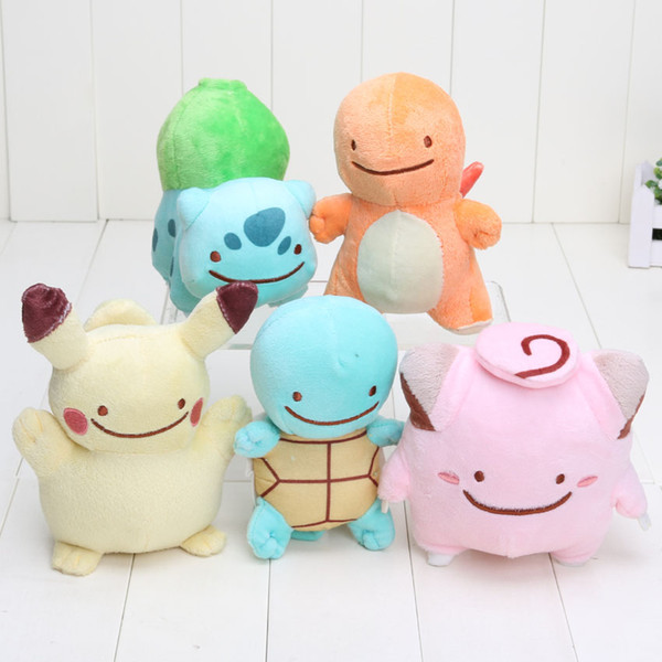 12-18cm Pocket Charmander Squirtle Bulbasaur Clefairy Ditto Metamon Plush Doll Stuffed Toy