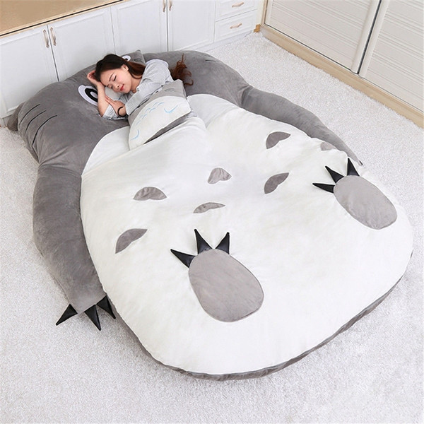 Dorimytrader Anime Totoro Sleeping Bag Soft Plush Large Cartoon Totoro Sofa Bed Tatami Beanbag for Children Gift Room Decoration DY50224