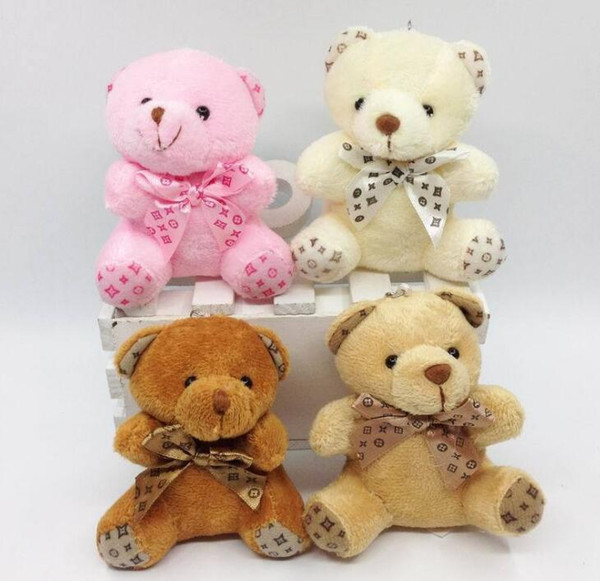 Teddy Bear With Scarf Plush Dolls doll Key ring Baby Gift Girls Toys Wedding Throwing And Birthday Party Decoration