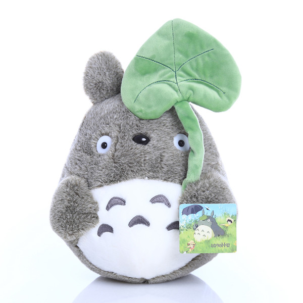 20cm / 25cm Totoro Plush Toy with Lotus Leaf Stuffed Animal Gray Cotton Doll Girl's Gift Kids Child Birthday Toys