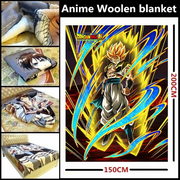 Anime/Dragon Ball Super: Broly Son Goku/Kakarotto/Gogeta/Vegeta/Broli Beautiful velveteen woolen blanket/bed linings