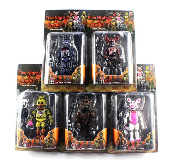 Freddy's Five Nights PVC Action figure 17cm Bonnie Foxy Freddy toys 5 Fazbear Bear Doll baby toys with retail package for Christmas gift