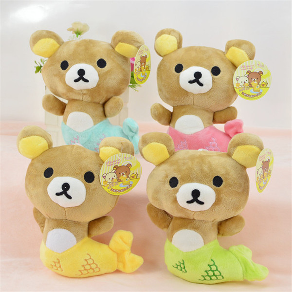 Rilakkuma Bear Plush Cosplay Mermaid Toys Pendants 20cm Easy Bear Stuffed Animals Doll Wall Wedding Decoration Gift Toy for Kids