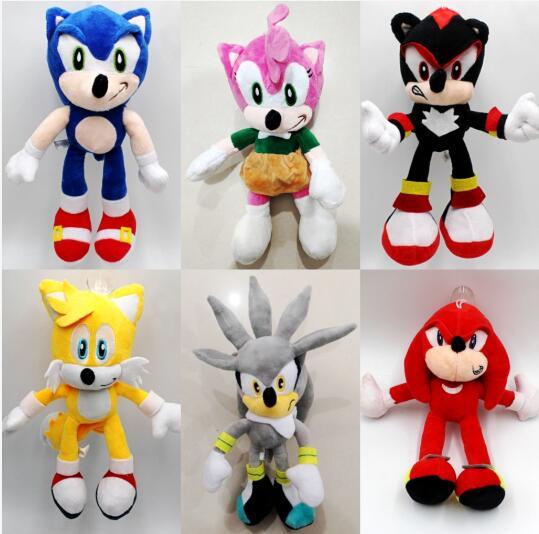 25cm Sonic Plush Toys Sonic the Hedgehog Stuffed Animals Dolls Hedgehog Sonic Knuckles the Echidna Stuffed Animals Plush Toys Kids Gift