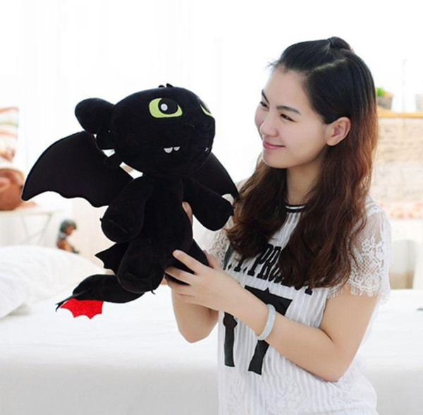 How to Train Your Dragon Toothless Plush Toys, Cartoon Night Fury Dragon Bolster, for Party Kid' Birthday Gifts, Collecting, Home Decotation