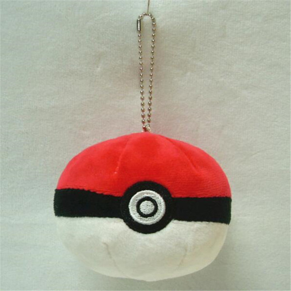 Soft Plush Toy Pendant Keychain Doll Red Ball 8cm Ball Pokball for Children DHL Free Movies TV Plush toy