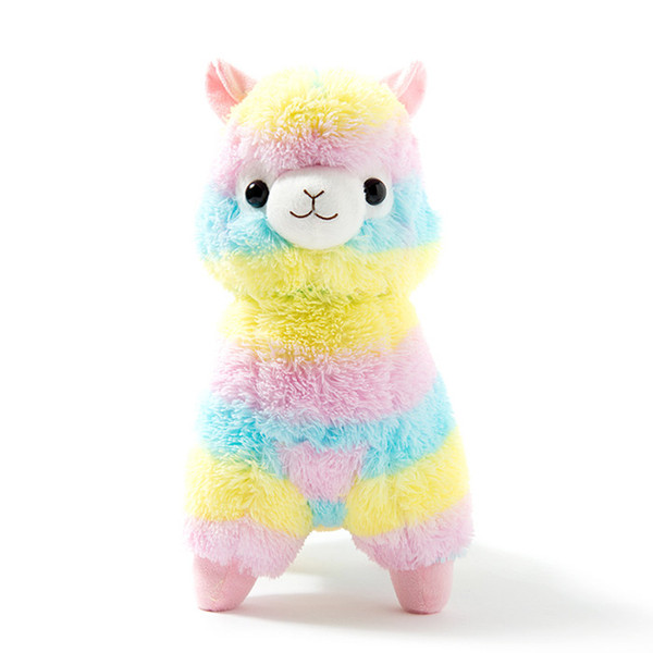 20cm Soft Cotton Rainbow Alpaca Stuffed Plush Toy Doll Rainbow Horse Lama Animals Toys For Children Birthday Christmas Gifts