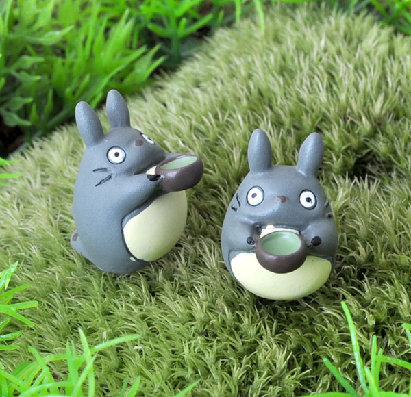 20PCS Hayao Miyazaki Totoro with Microcup Cartoon Action Figure Small Cute Ornaments Micro Landscape Ornaments craft