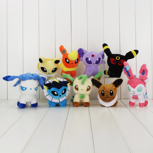 9 styles Plush 12cm Leafeon Glaceon Eevee Jolteon Vaporeon Flareon Espeon Umbreon Plush Toy stuffed dolls