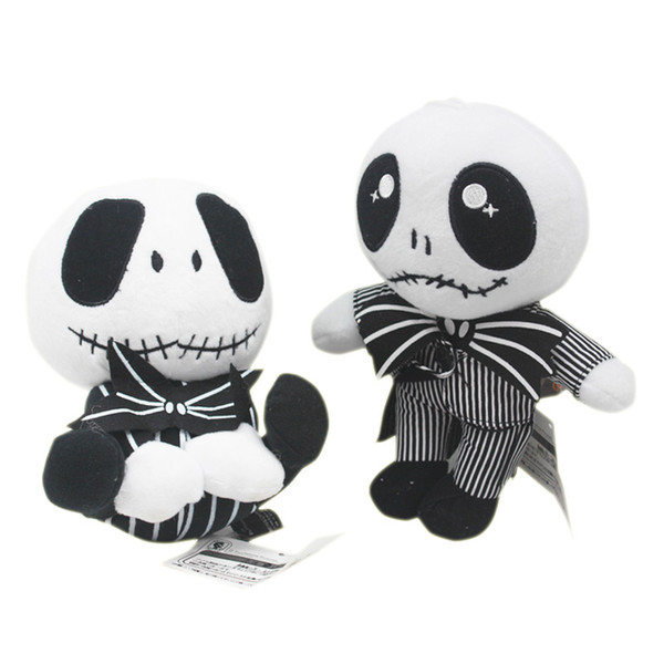 The Nightmare Before Christmas Jack Skellington Sally Black Skeleton Skull Plush Toy Stuffed Doll Halloween Gift