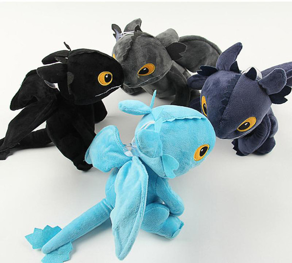 4 Color 20cm(7.9inch) How to Train Your Dragon Plush Doll Toys 2019 New Night Fury Toothless Dragon Action Figure Toys kids Gift